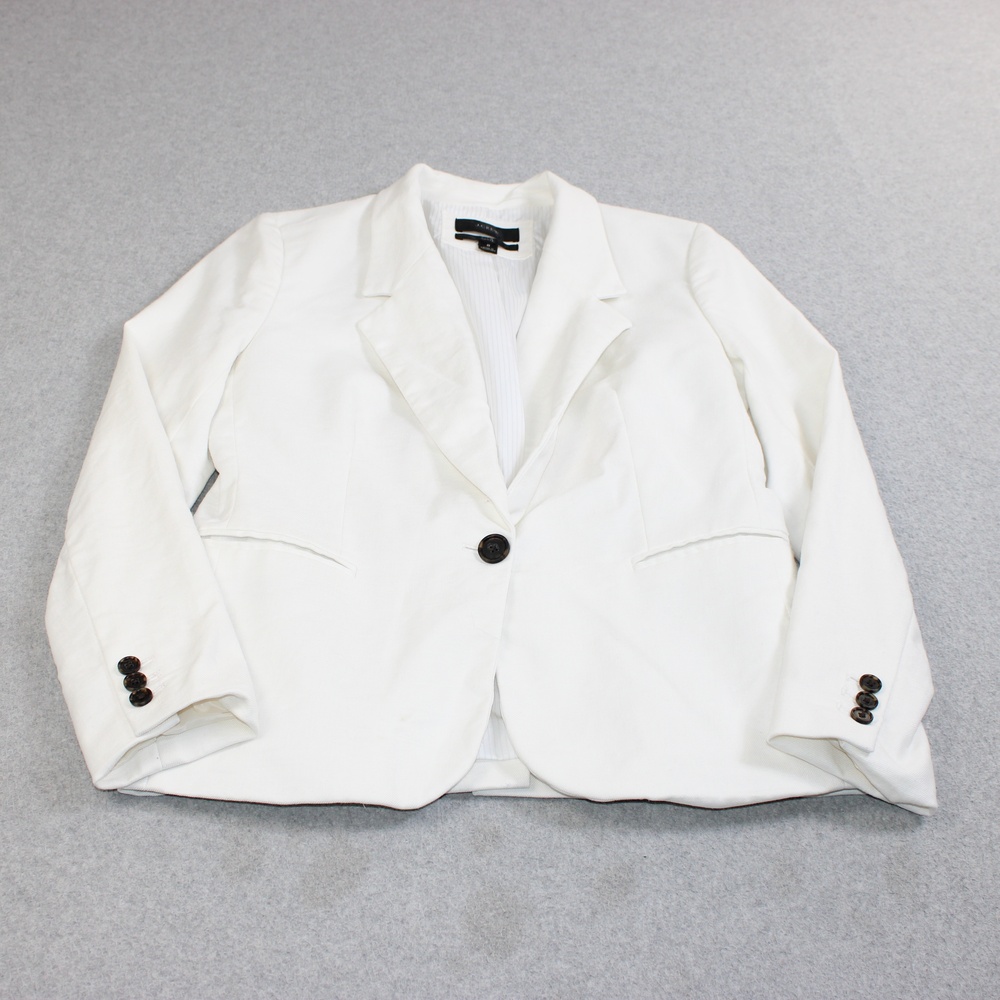 J Crew Parke Blazer Women 8 White Linen Blend Jacket Office Workwear Heritage